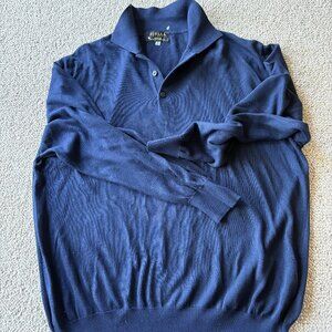 Biella Luxe Men’s Sweater | Navy Blue | Size L | Made in Italy